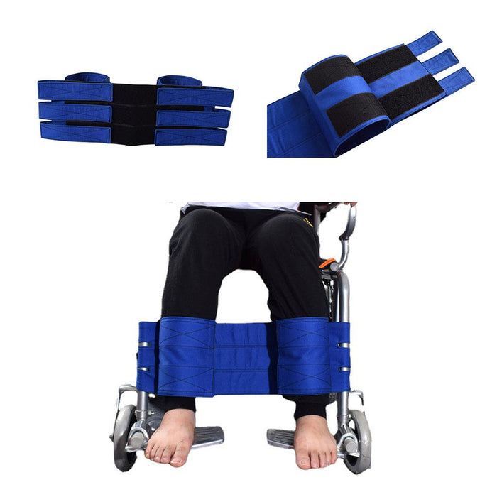 Wheelchair Footrest Leg Support Straps Protection Strap Adjustable Blue