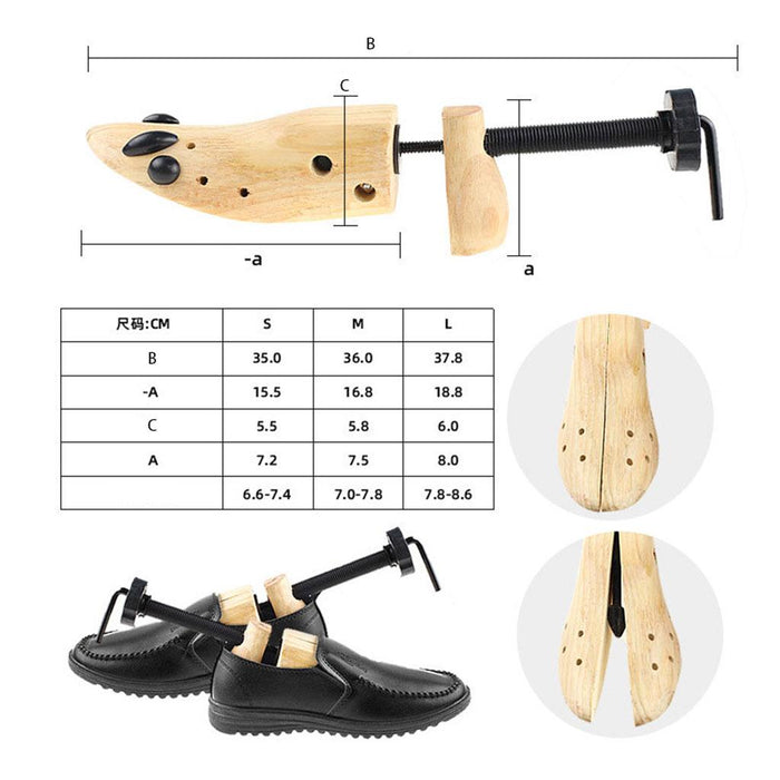 Crofta Wood Shoe Stretcher Adjustable Heavy Duty for Boots Flats Women 36x7.8x8cm