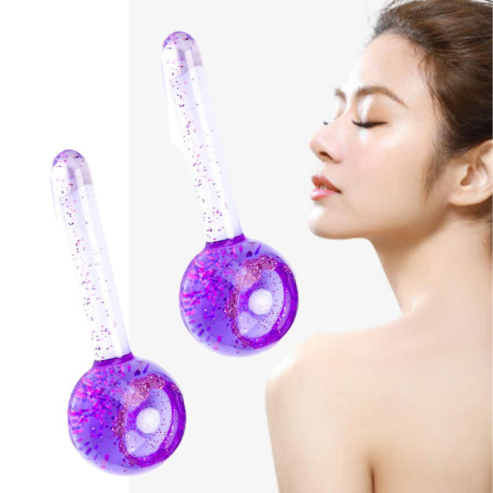 2 Pieces Facial Cooling Ice Globes Ball for Face Neck Care Dark Purple