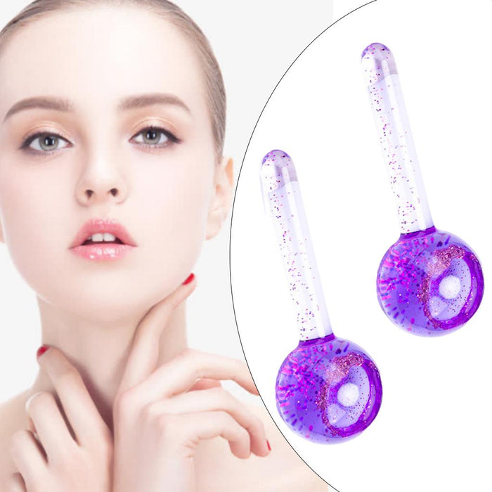 2 Pieces Facial Cooling Ice Globes Ball for Face Neck Care Dark Purple