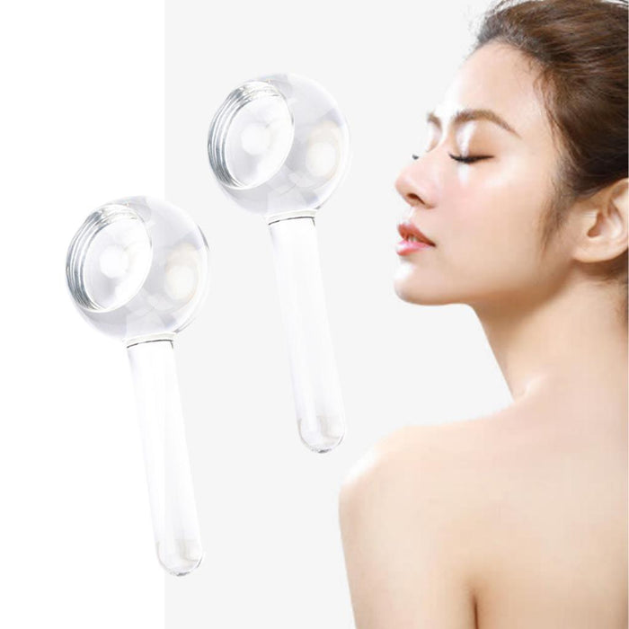 2 Pieces Facial Cooling Ice Globes Ball for Face Neck Care Clear White