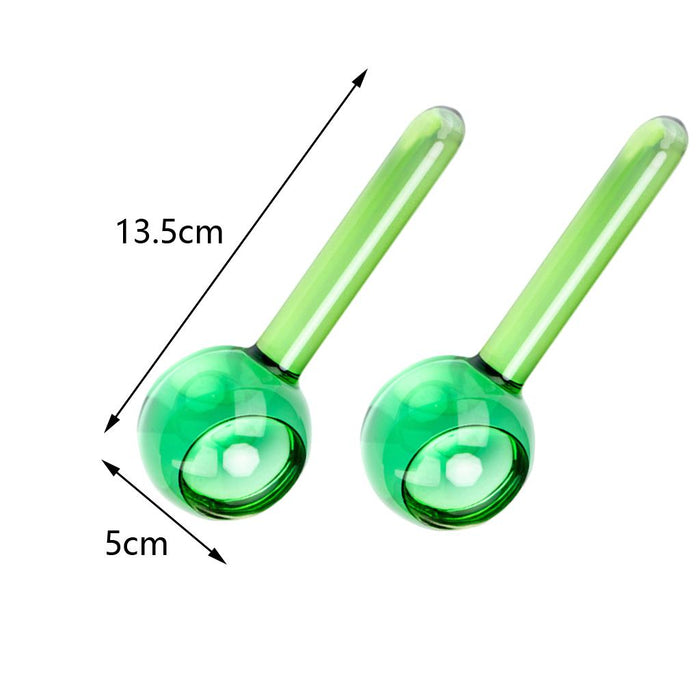 2 Pieces Facial Cooling Ice Globes Ball for Face Neck Care Clear Green