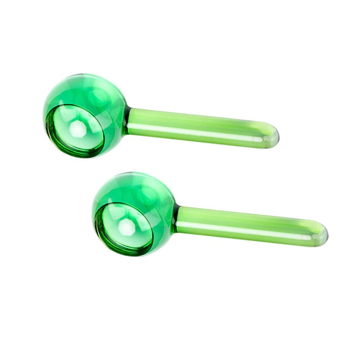 2 Pieces Facial Cooling Ice Globes Ball for Face Neck Care Clear Green