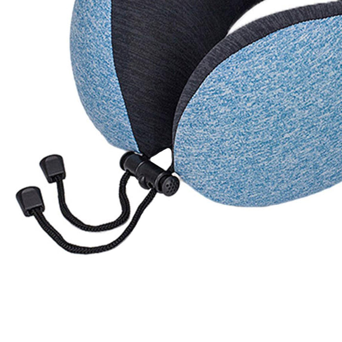 Travel Neck Pillow Memory Foam Prevent Heads from Falling Forward blue