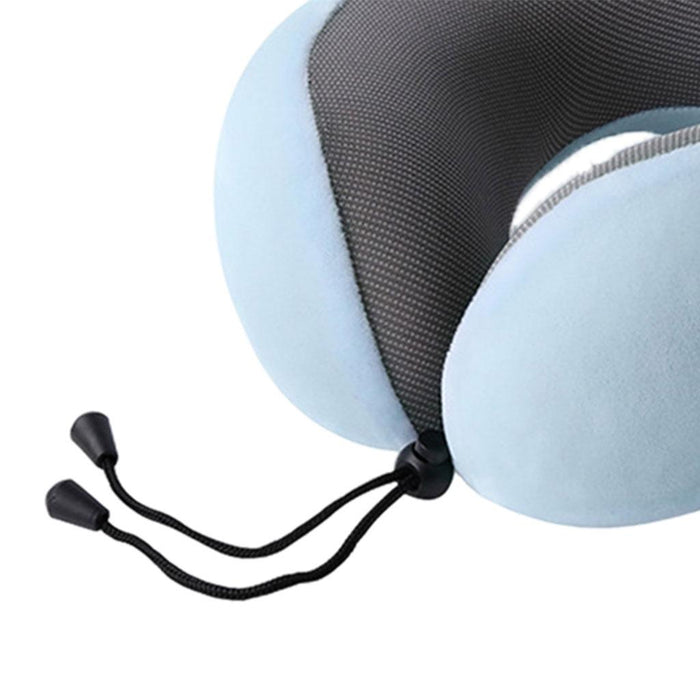 Travel Neck Pillow Memory Foam Prevent Heads from Falling Forward light blue