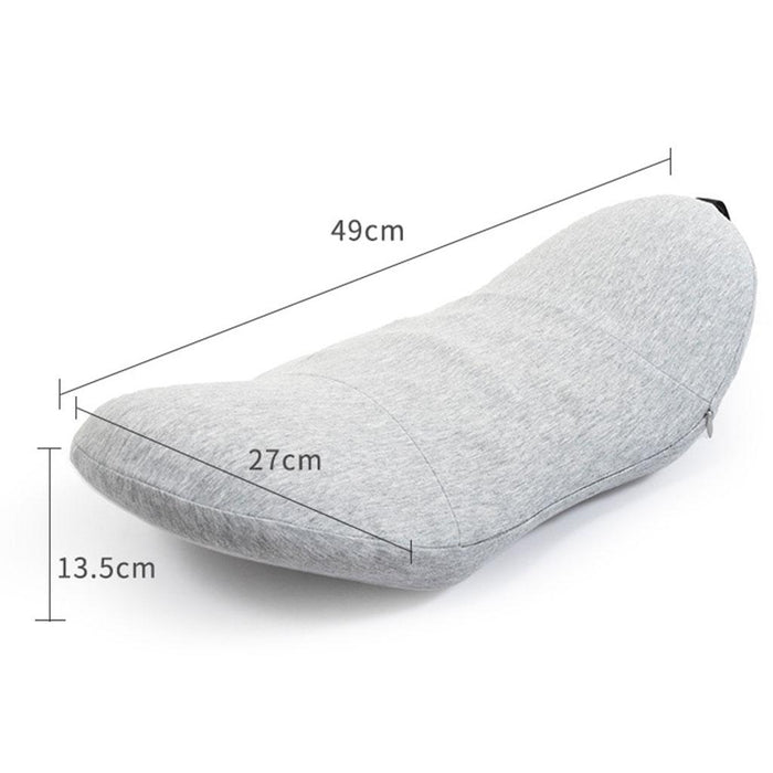 Lumbar Pillow Breathable Webbing with Buckle Washable for Home  light gray