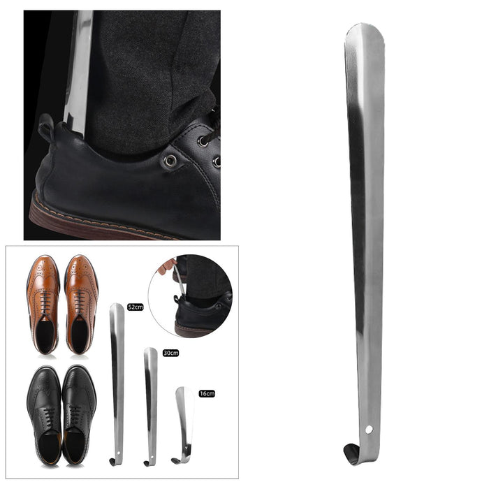 Stainless Steel Shoe Horn Long Handle Durable for The Aged Disabled 52cm