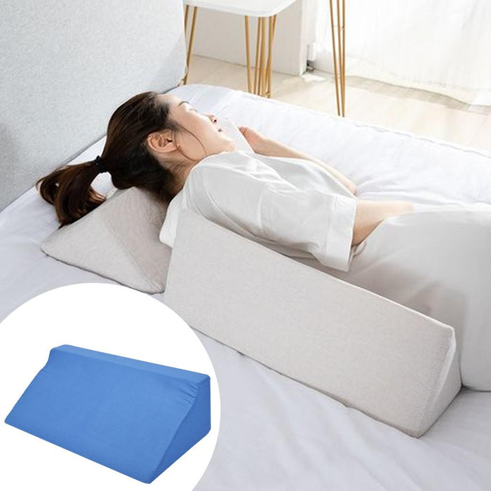 Wedge Pillow Soft with Washable Cover for Sleeping  blue cloth