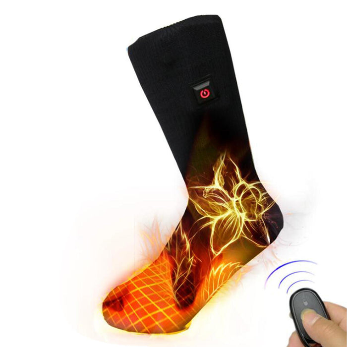 2x Unisex Electric Heated Sock with Battery Box Foot Warmer for Cycling battery case