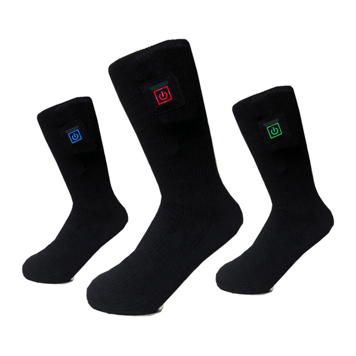 2x Unisex Electric Heated Sock with Battery Box Foot Warmer for Cycling battery case