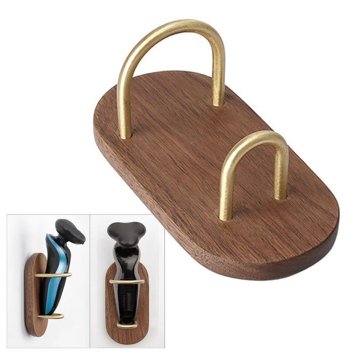 Wood Wall Mounted Razor Holder Shaver Stand Hanging Rack Tool for Men Travel A