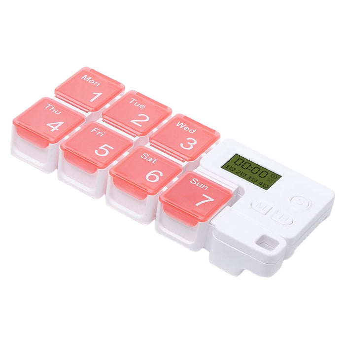 Weekly Pill Organizer Dispenser Gift Pills Vitamin Large Capacity for Elders Pink