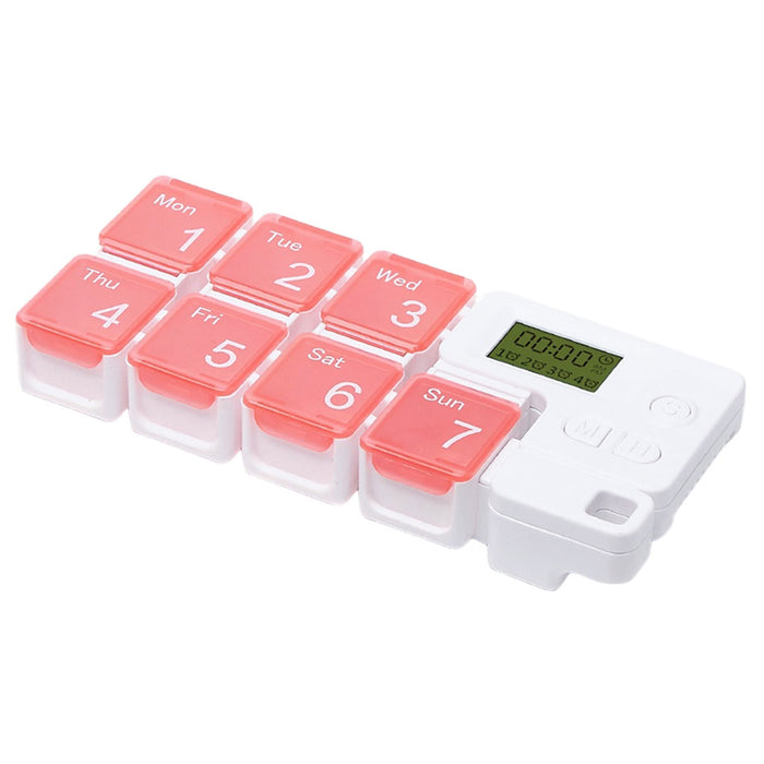 Weekly Pill Organizer Dispenser Gift Pills Vitamin Large Capacity for Elders Pink