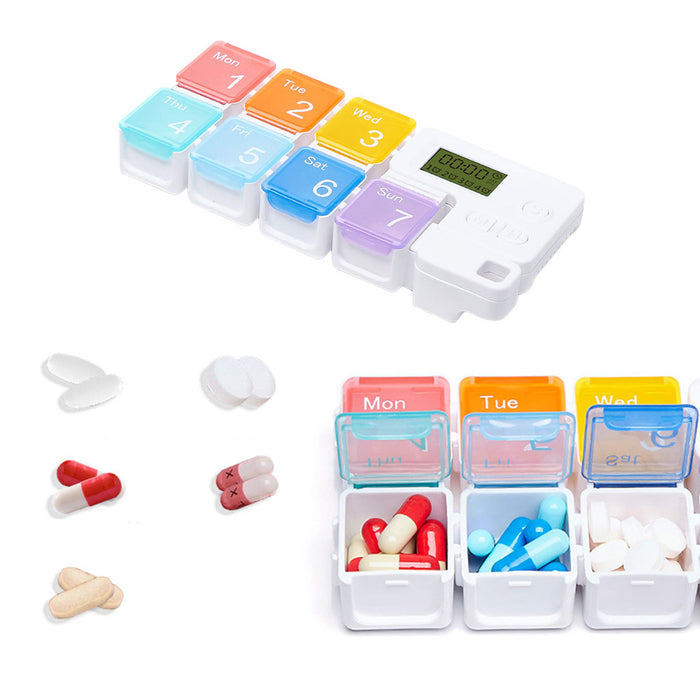 Weekly Pill Organizer Dispenser Gift Pills Vitamin Large Capacity for Elders Colours