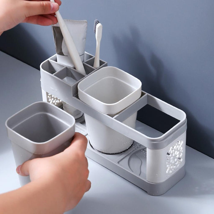 Toothbrush Holder Accessories 5 Multi-Functional Slots for Countertop Family