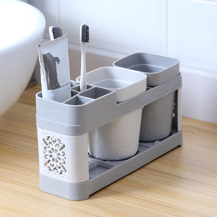 Toothbrush Holder Accessories 5 Multi-Functional Slots for Countertop Family