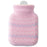 Crofta Silicone Hot Water Bottle with Hand Pocket Cover Hand Warmer for Women Pink