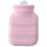 Crofta Silicone Hot Water Bottle with Hand Pocket Cover Hand Warmer for Women Pink