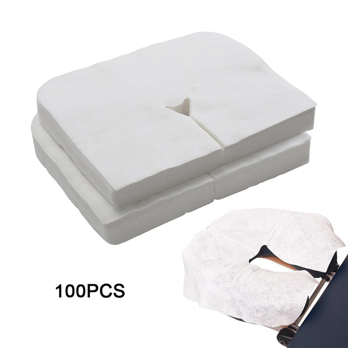 Crofta 100x Disposable Face Cradle Covers Massage Face Covers for Salon 40g Cotton