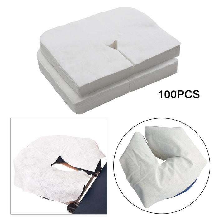 Crofta 100x Disposable Face Cradle Covers Massage Face Covers for Salon 40g Cotton