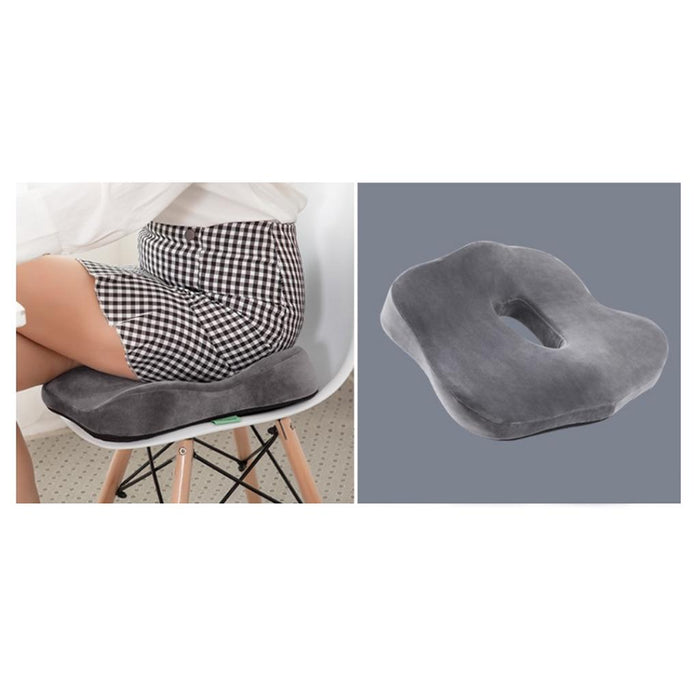 Memory Foam Seat Cushion Detachable Breathable for Office Chairs Grey