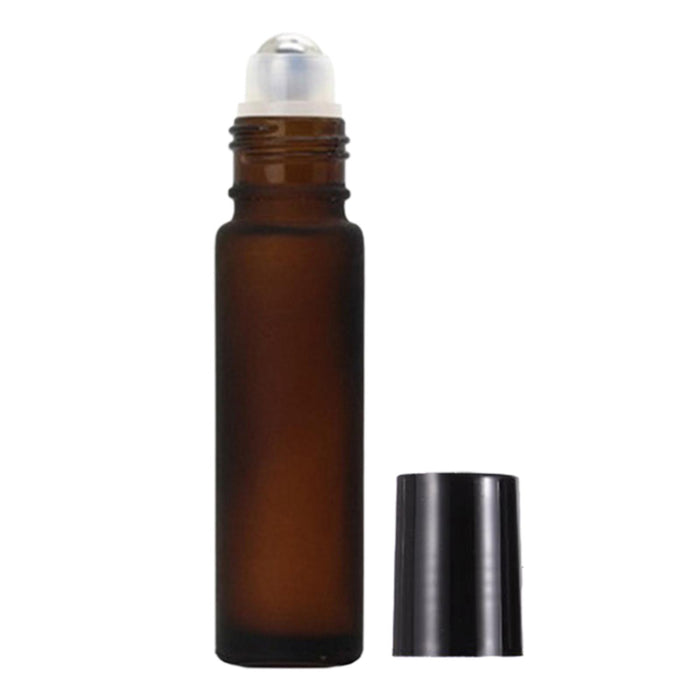 10Pcs Roll On Bottle 10ml Thin Roller Small Vial Aromatherapy  Brown Matte