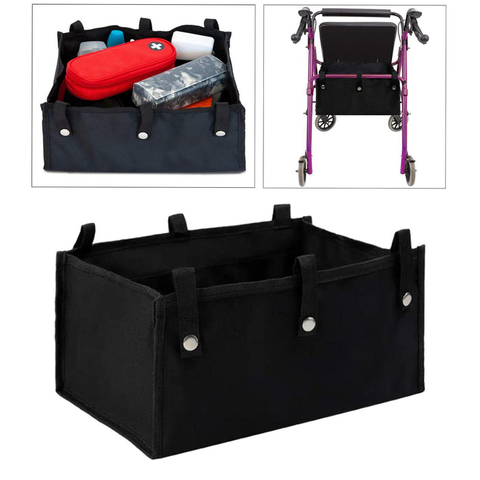 Underseat Rollator Bag Walker Folding for Seniors Storage Bag Black