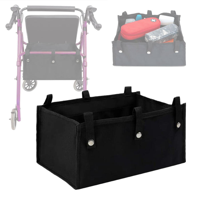 Underseat Rollator Bag Walker Folding for Seniors Storage Bag Black