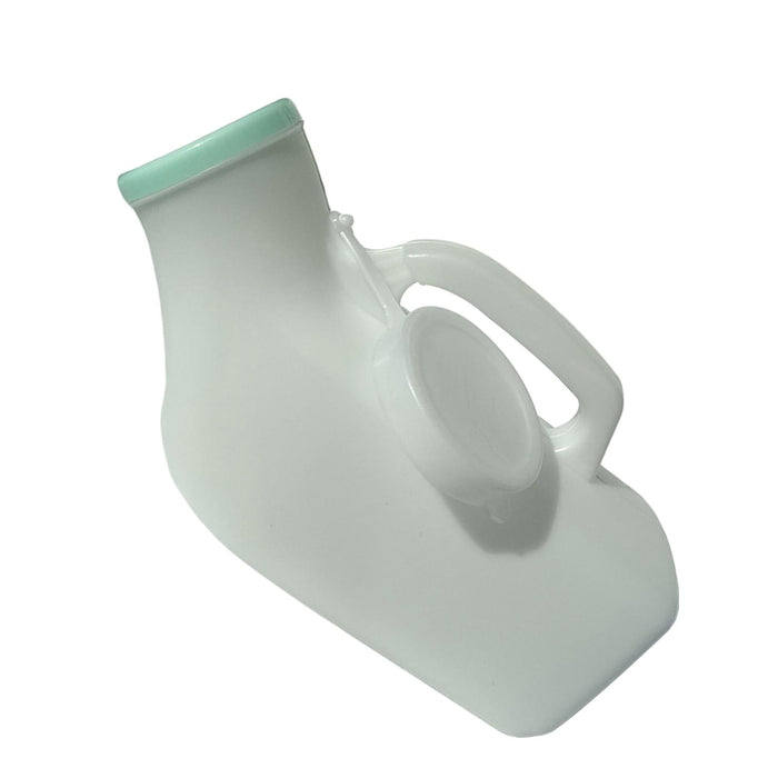 Urine Bottle Elderly Leakproof with Cover for Bedridden Patient Pis Bedpan White