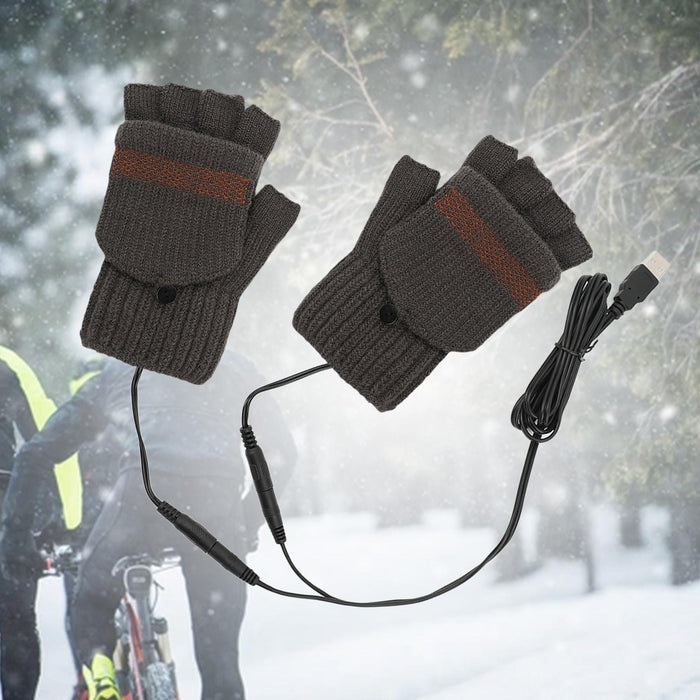 USB Heated Gloves for Winter coffee Double side unadjust temperature