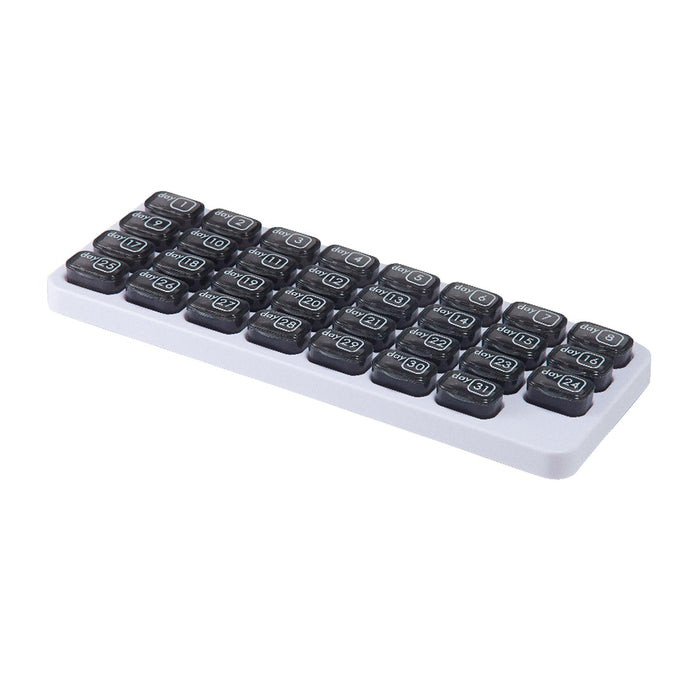 31-Grids Pill Box Monthly 31 Days 31 Compartments for Travel Capsule Elders Grey