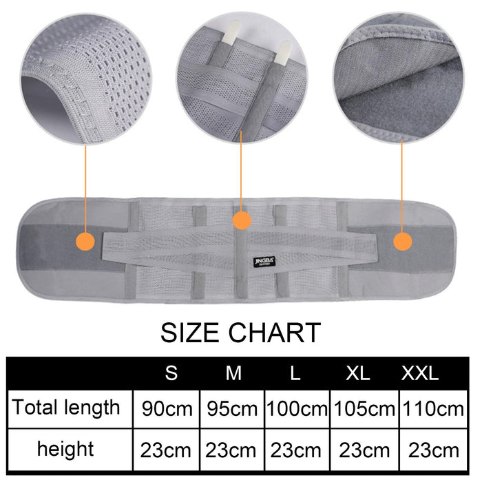 Waist Back Support Belts Adjustable Breathable for Running Sports M Gray