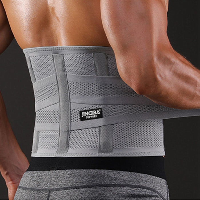 Waist Back Support Belts Adjustable Breathable for Running Sports M Gray