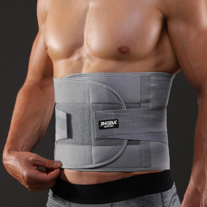 Waist Back Support Belts Adjustable Breathable for Running Sports M Gray