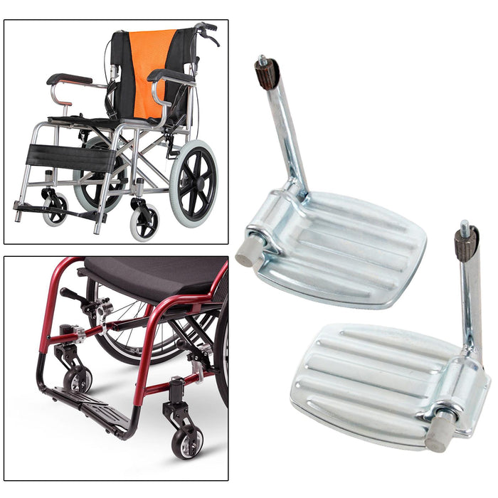 Universal Wheelchair Footrest Easy Install Accessories Metal with Pole