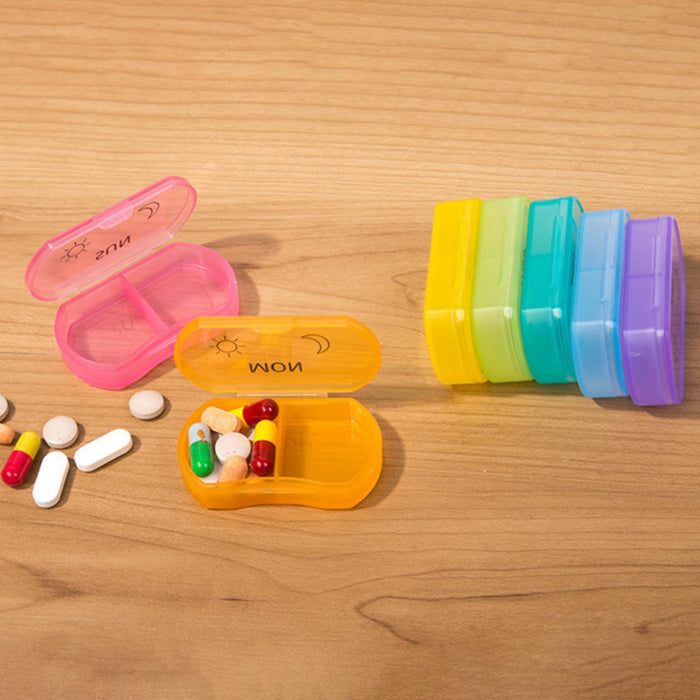 Weekly Pill Organizer 2 Times A Day for Pills/Vitamin/Fish Oil/Supplements