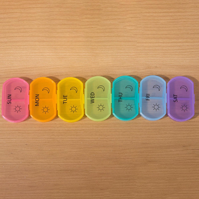 Weekly Pill Organizer 2 Times A Day for Pills/Vitamin/Fish Oil/Supplements