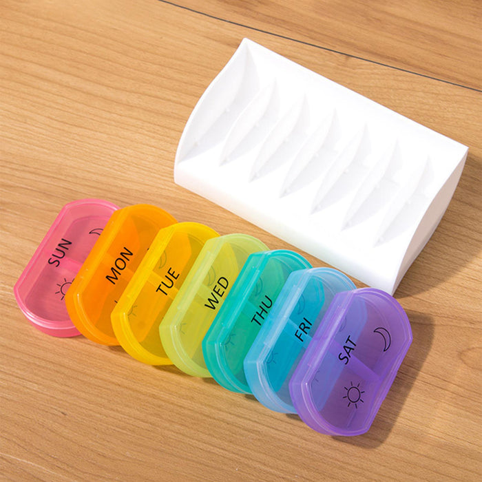 Weekly Pill Organizer 2 Times A Day for Pills/Vitamin/Fish Oil/Supplements