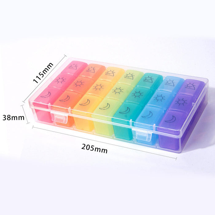 Weekly Pill Organizer Compact Reminder Box for Capsule Travel Elders Kids