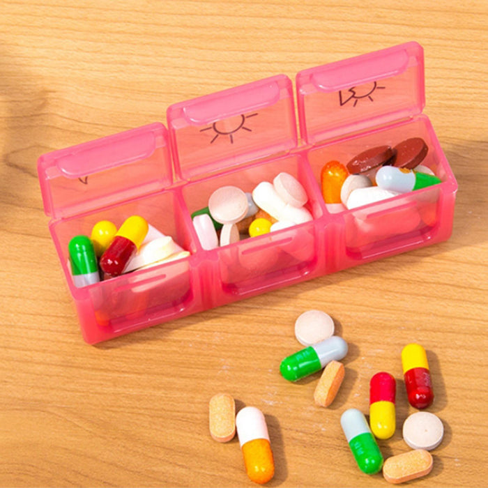 Weekly Pill Organizer Compact Reminder Box for Capsule Travel Elders Kids