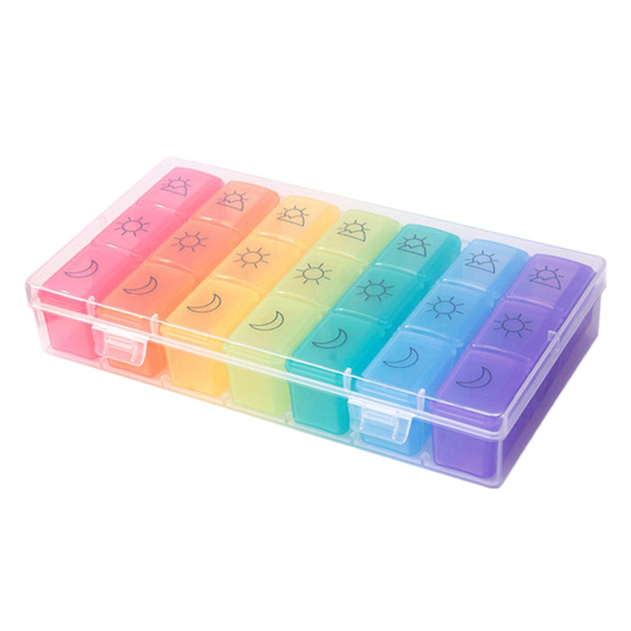 Weekly Pill Organizer Compact Reminder Box for Capsule Travel Elders Kids