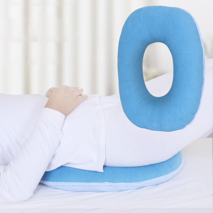 Donut Seat Cushion Hemorrhoid Relieve Body Pain Comfort Prevents Sweaty Blue