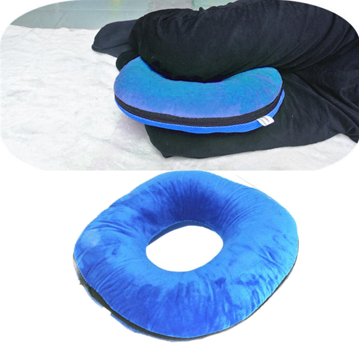 Donut Pillow Tailbone Hemorrhoid Cushion for Wheelchair Pad Blue L