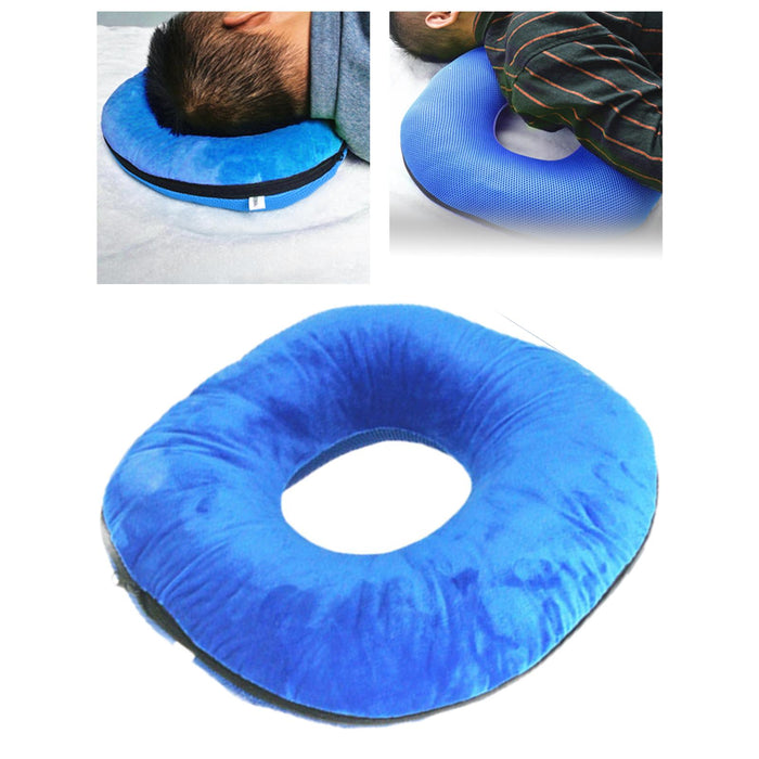 Donut Pillow Tailbone Hemorrhoid Cushion for Wheelchair Pad Blue L