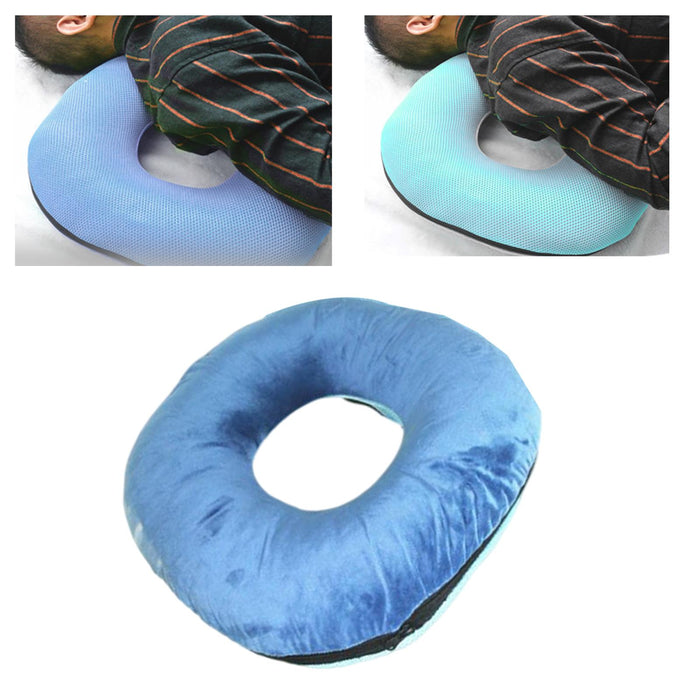 Donut Pillow Tailbone Hemorrhoid Cushion for Wheelchair Pad Light Blue L