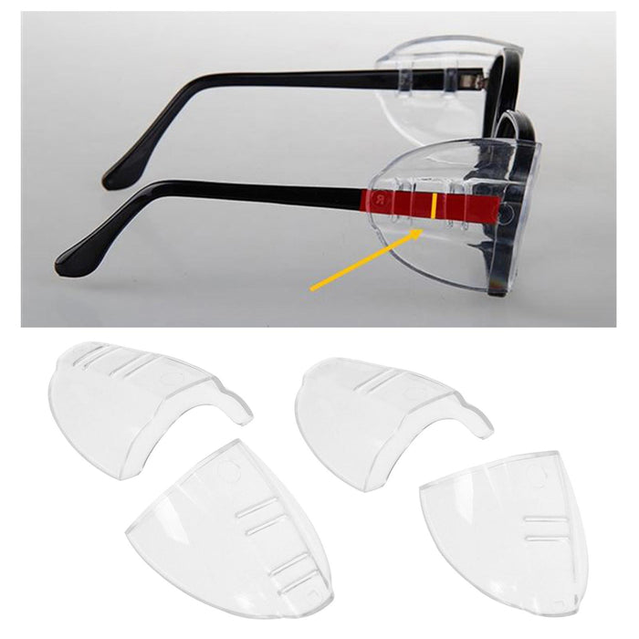 Universal Safety Glasses Side Shields TPU Clear Soft for Safety Glasses Small 4 holes