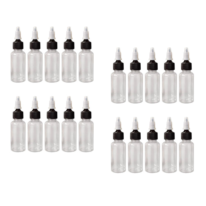 20 Pieces Sharp Mouth Dropper Bottle 30ml for Cosmetics Makeup   Black Caps