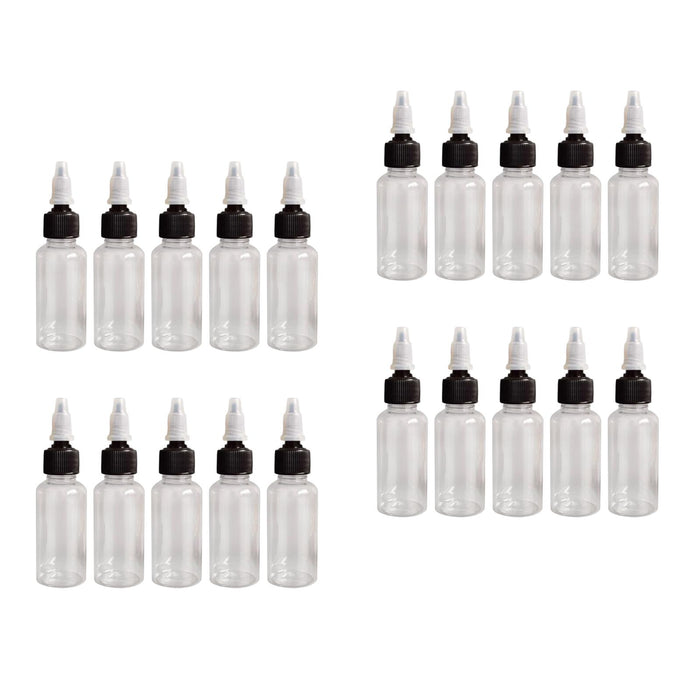 20 Pieces Sharp Mouth Dropper Bottle 30ml for Cosmetics Makeup   Black Caps