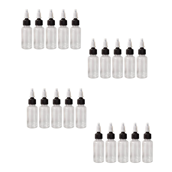 20 Pieces Sharp Mouth Dropper Bottle 30ml for Cosmetics Makeup   Black Caps