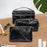 3Pcs Cosmetic Bags Beauty Case Lipstick Makeup Organizer for Travel Gym Black